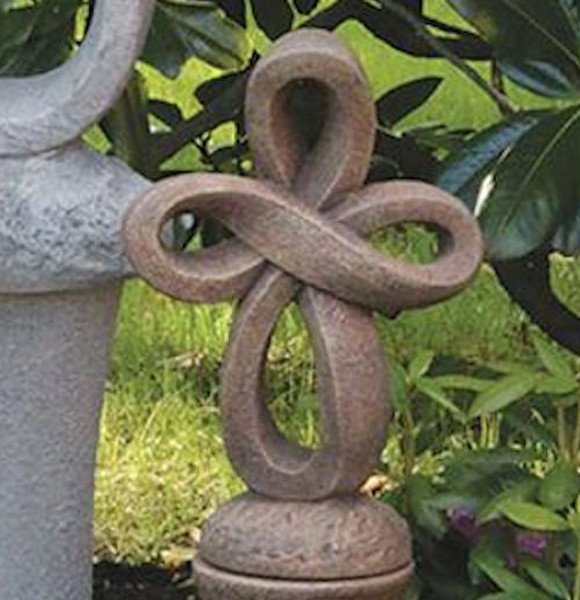 Eternity Cross Sculpture Small Cement Concrete Statuary Religious Love